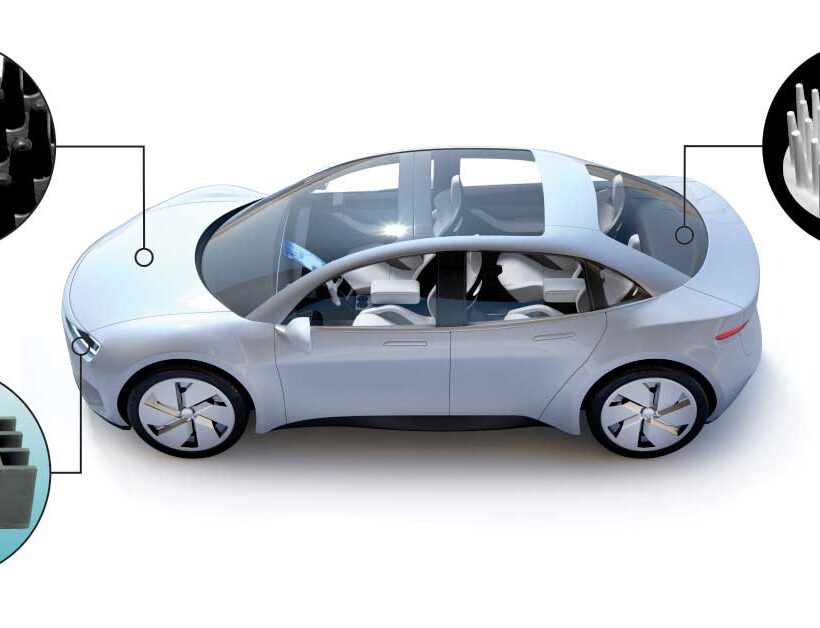 Componenti automotive realizzati con compound strutturali e termoconduttivi LATI per garantire resistenza meccanica, dissipazione termica e leggerezza