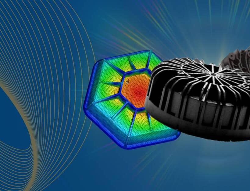 Heat sink in thermally conductive plastic material
