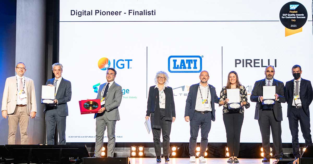 LATI riceve il riconoscimento ai SAP Quality Awards 2021 per l’eccellenza nella gestione digitale dei processi aziendali