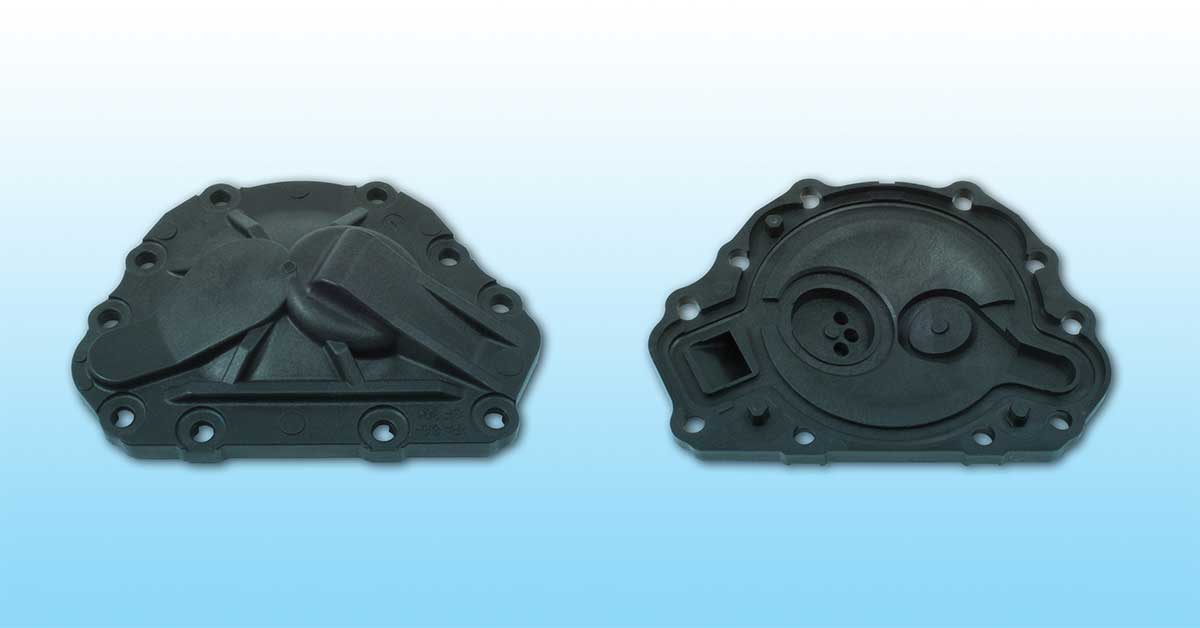 EPV pump cover made with LATI's LATICONTHER 62 GRG/500 NAT 8826 thermally conductive compound for improved heat dissipation