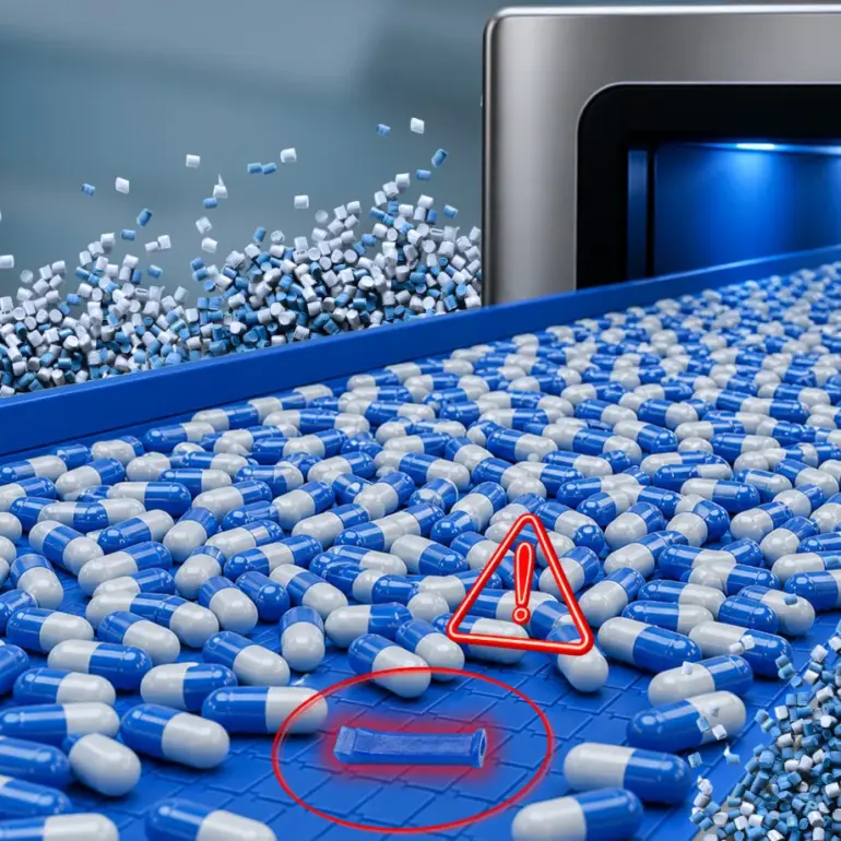 Detectable materials for food, pharmaceuticals, and sterile packaging: safety, control, and process stability