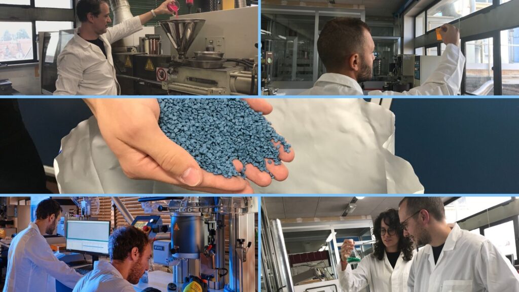 LATI research technicians working in the laboratory for development