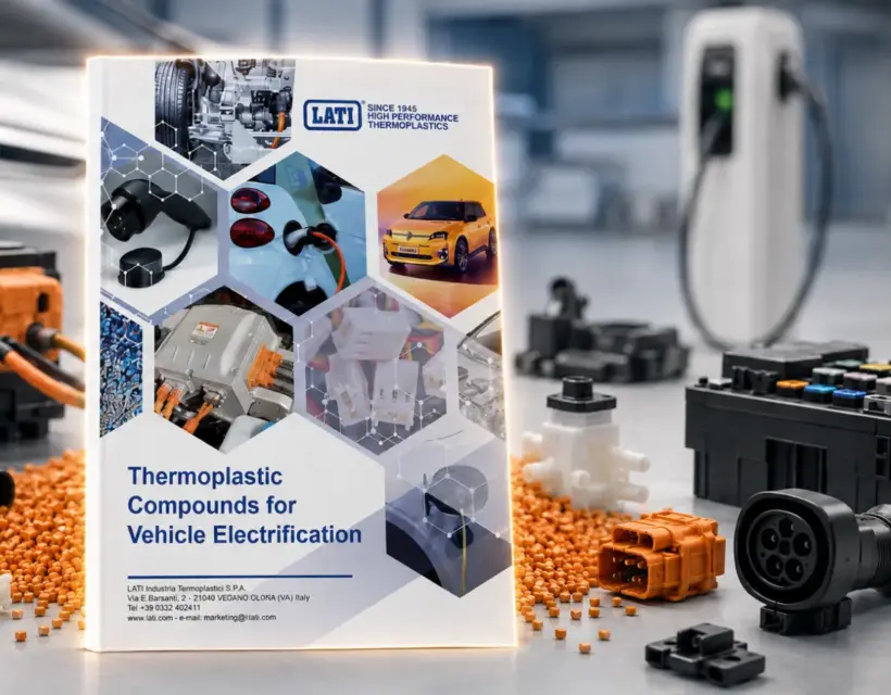 Brochure LATI sui compound termoplastici per l’elettrificazione dei veicoli e componenti automotive