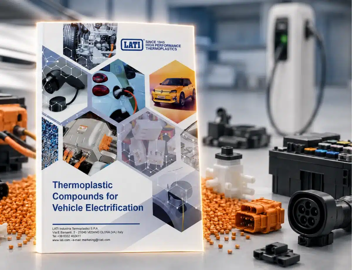 Brochure LATI sobre compounds termoplásticos para la electrificación de vehículos y componentes automotive